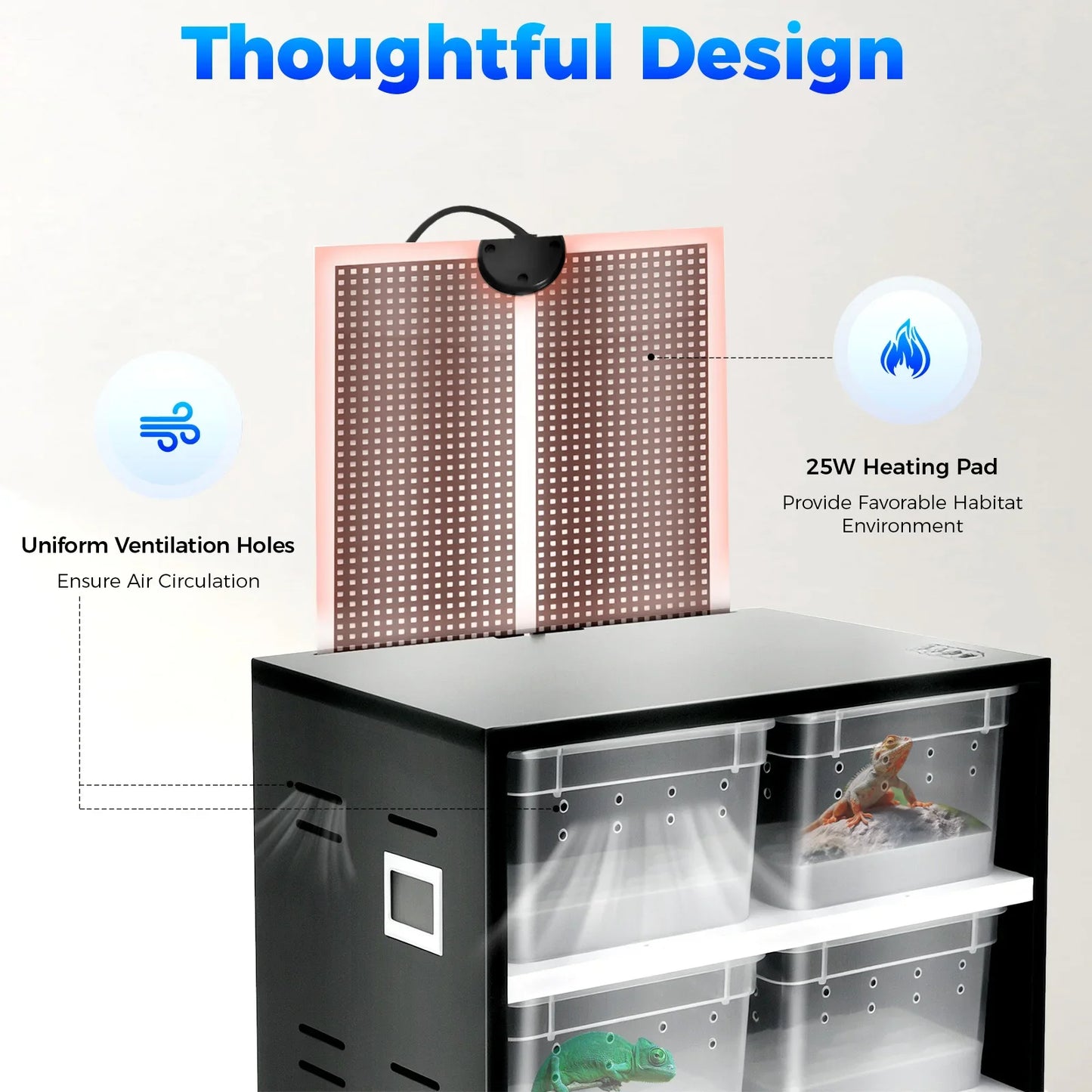 Critter Craze25 Reptile Breeding Cabinet With 8 Clear Boxes