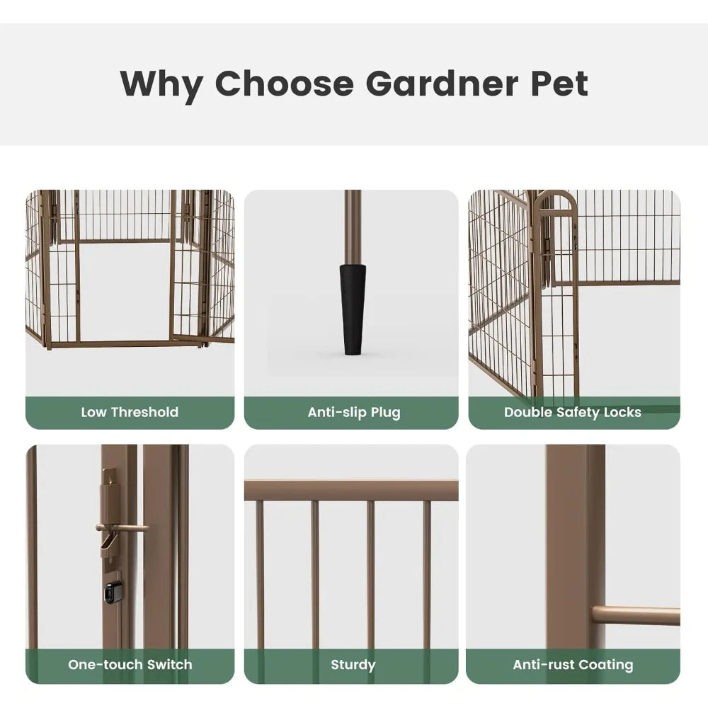 MKDKH Dog Playpen 16 Panel Indoor Outdoor Exercise Yard