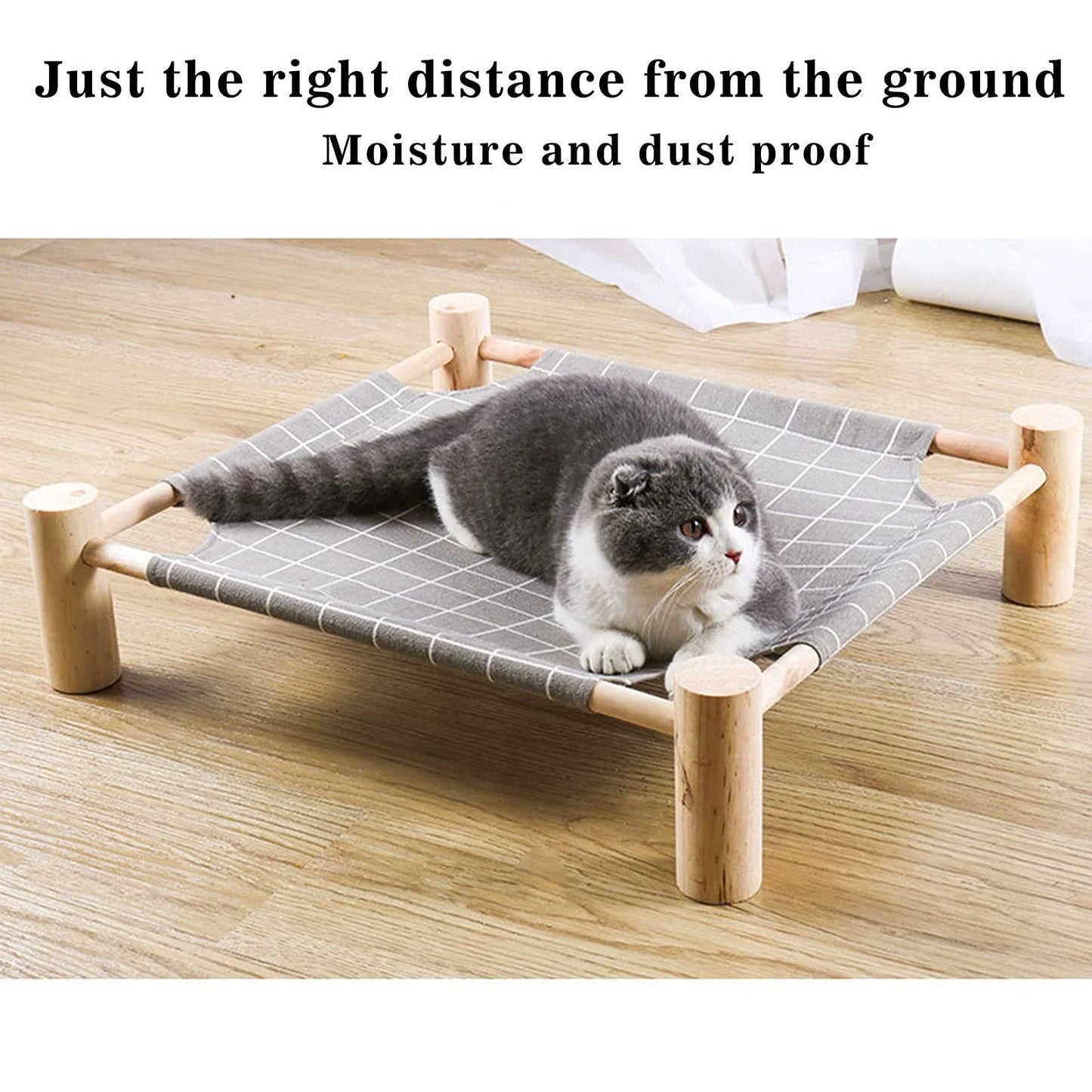 1 Raised Cat Hammock Bed, Removable and Washable Soft Mattress for Cats and Dogs, Comfortable and Breathable Raised Cat Bed, Removable Indoor/Outdoor Pet Trampoline, Strong Structure and Stable, Suitable for Cats and Dogs.