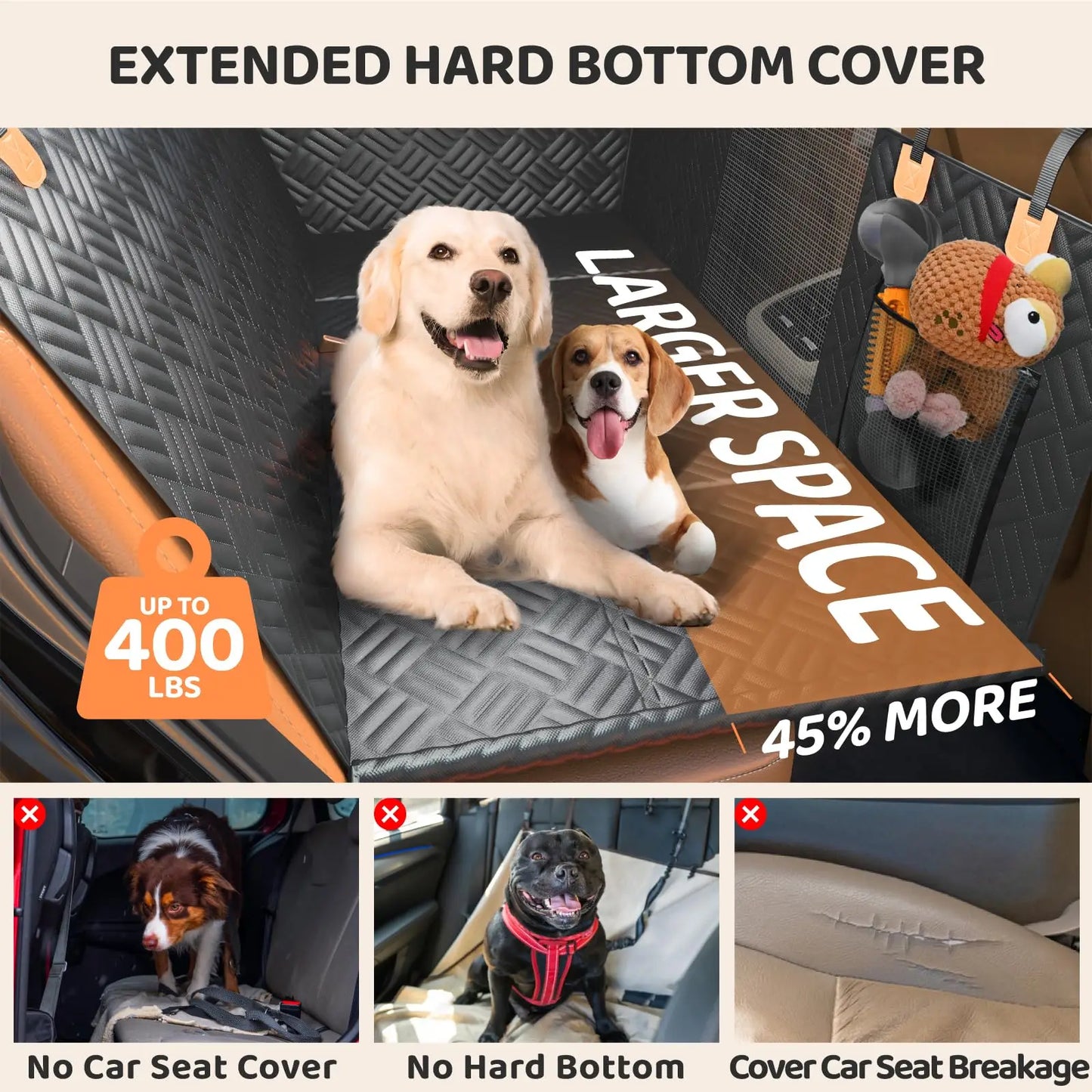 CN Zhejiang Dog Hammock Car Rear Seat Cover Extender 400lb