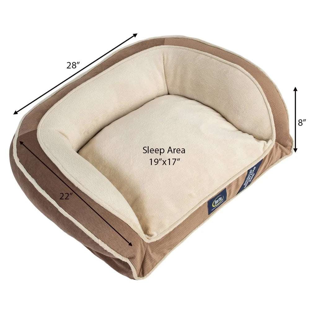 Pet furniture Dog Couch Bed with Bolster Orthopedic Support Machine Washable Cover