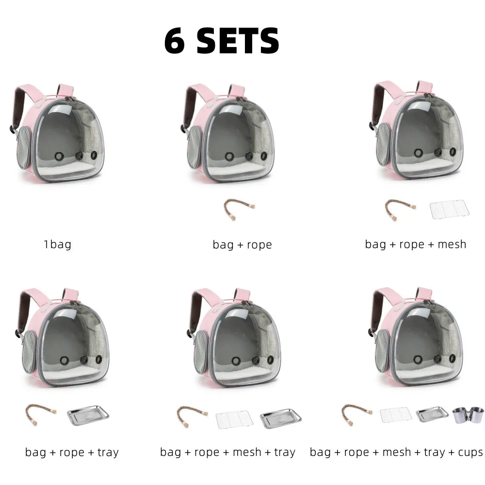 CN Fujian Bird Backpack Carrier For Parrots Acrylic Bubble
