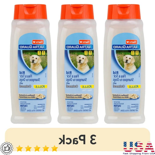 XMSJ UltraGuard Flea Tick Oatmeal Dog Shampoo Vanilla Scent