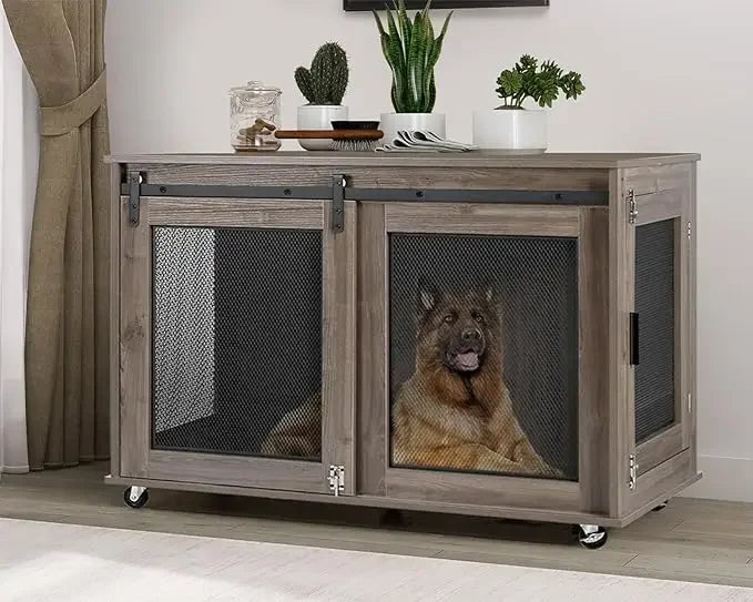 Heavy Duty Wooden Dog Crate Kennel Indoor Decorative Table
