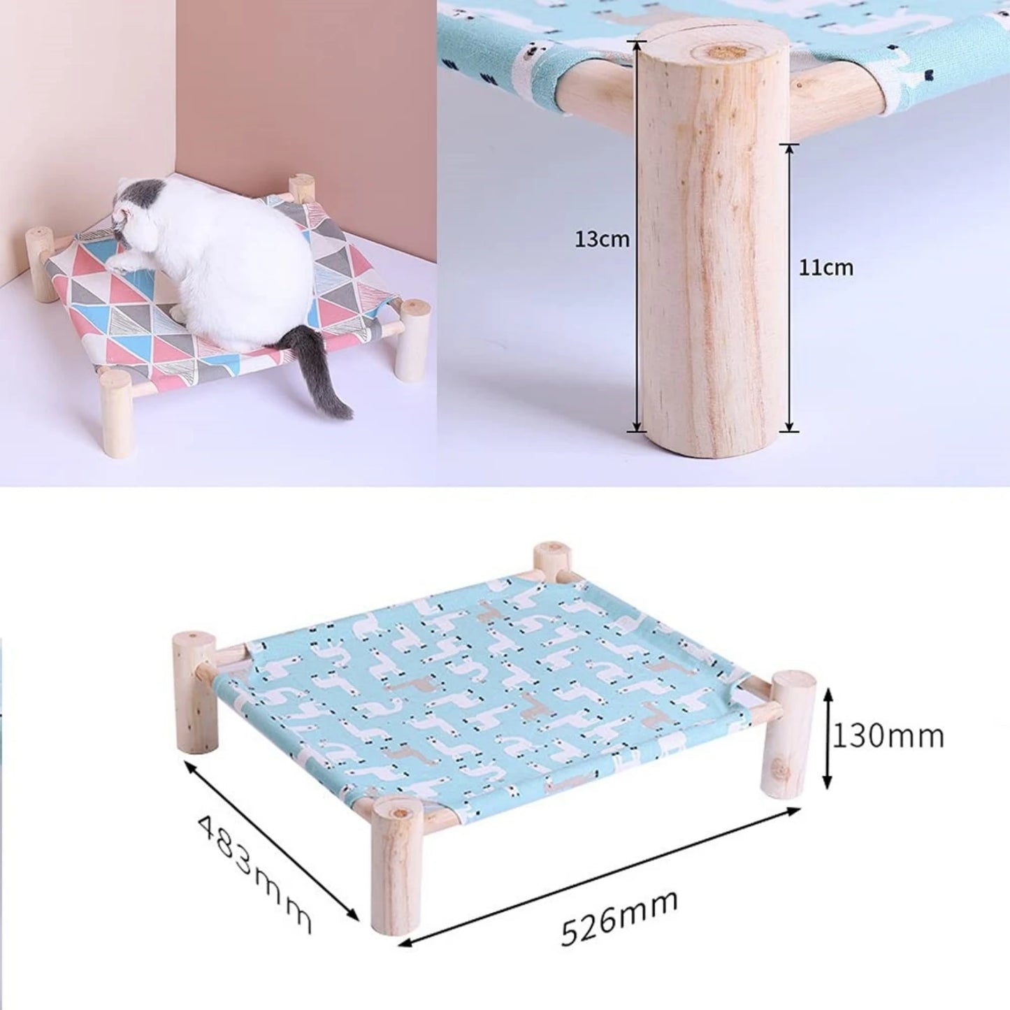 1 Raised Cat Hammock Bed, Removable and Washable Soft Mattress for Cats and Dogs, Comfortable and Breathable Raised Cat Bed, Removable Indoor/Outdoor Pet Trampoline, Strong Structure and Stable, Suitable for Cats and Dogs.