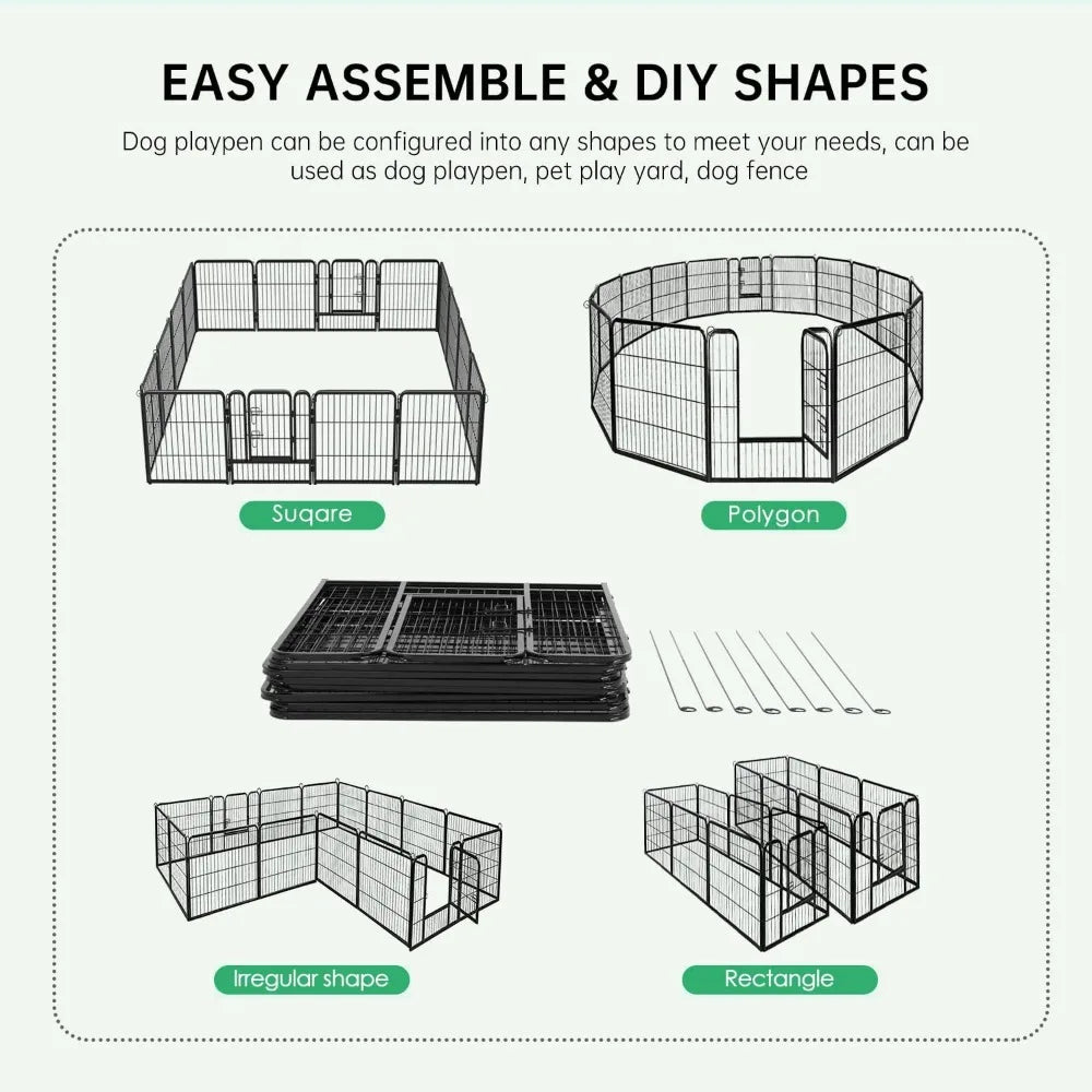 BestPet Dog Playpen Indoor Outdoor With Doors 16 Panels