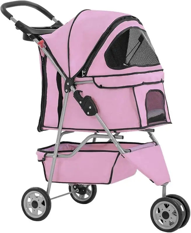 Hign-concerned 3-Wheel Pet Stroller Breathable Mesh Carrier