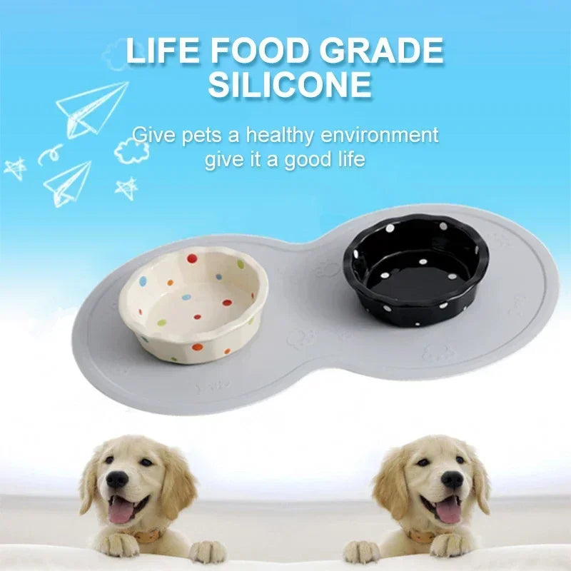 Hign Concerned Pet Feeding Mat Cloud Shape Silicone Bowl