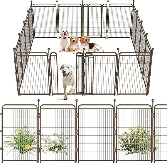 MKDKH Dog Playpen 16 Panel Indoor Outdoor Exercise Yard