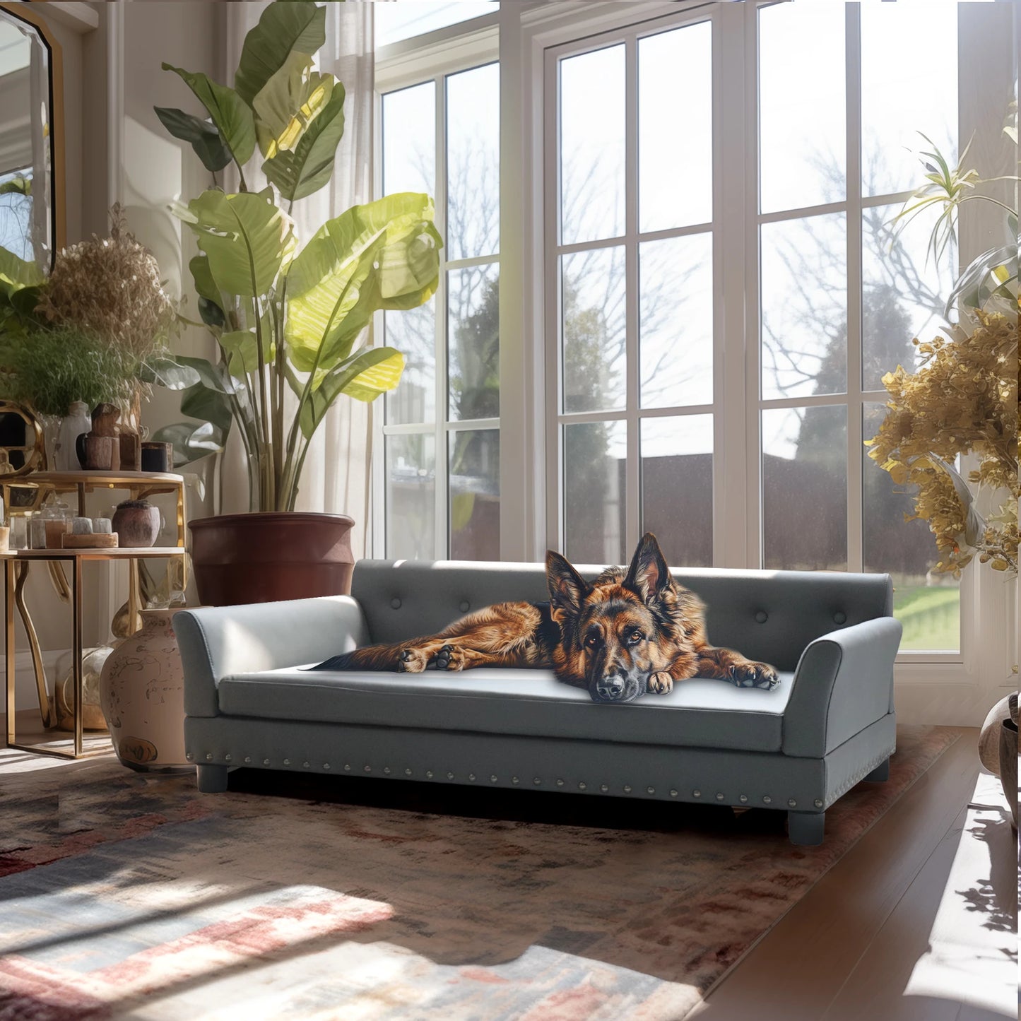 Bingopaw Elevated Rectangle Pet Bed for Dogs Modern Sofa