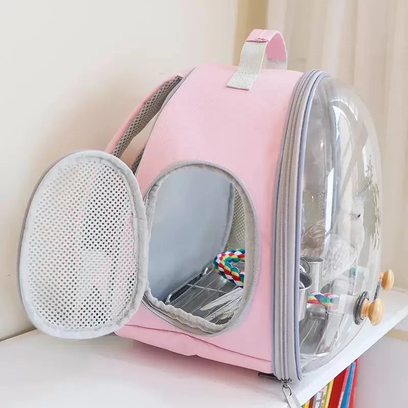 CN Fujian Bird Backpack Carrier For Parrots Acrylic Bubble