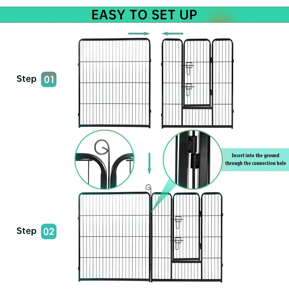 BestPet Dog Playpen Indoor Outdoor With Doors 16 Panels