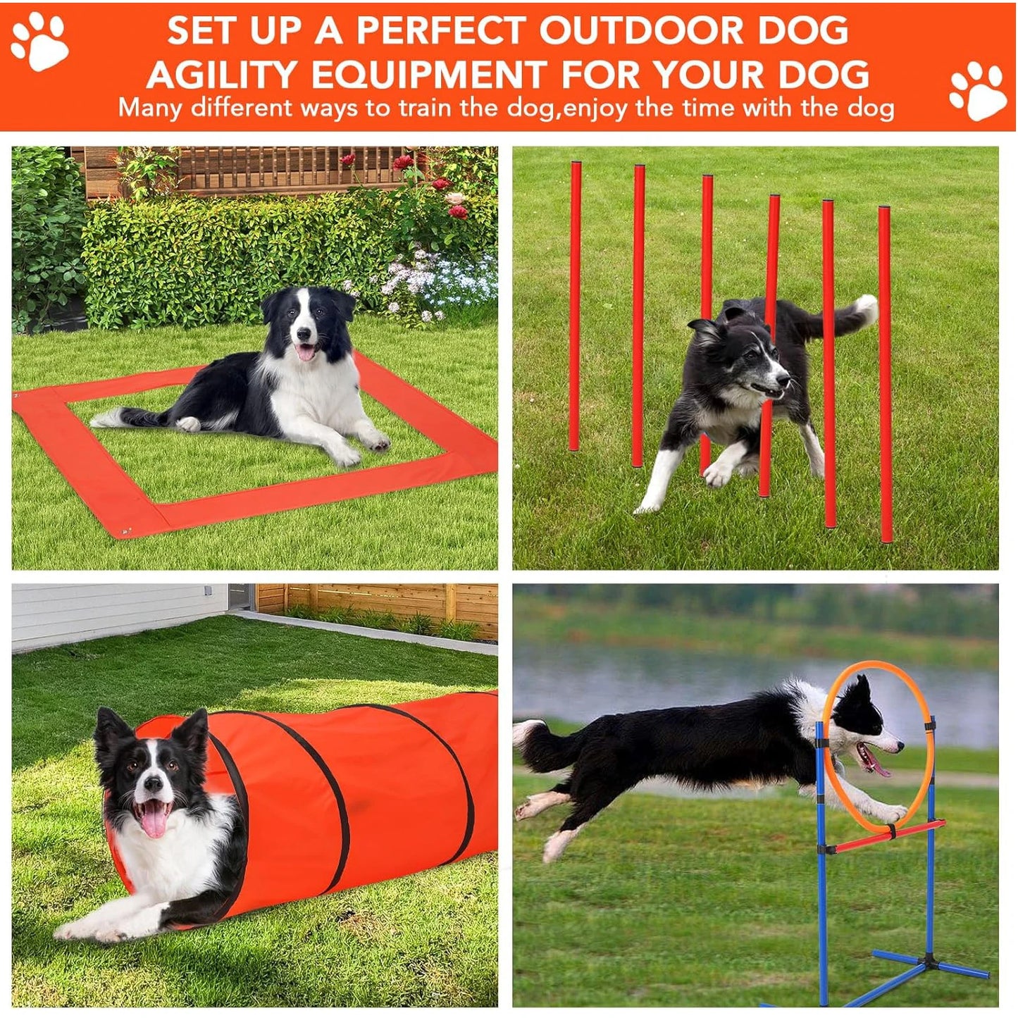 HiMISSH 87 Piece Dog Agility Training Set Obstacle Course
