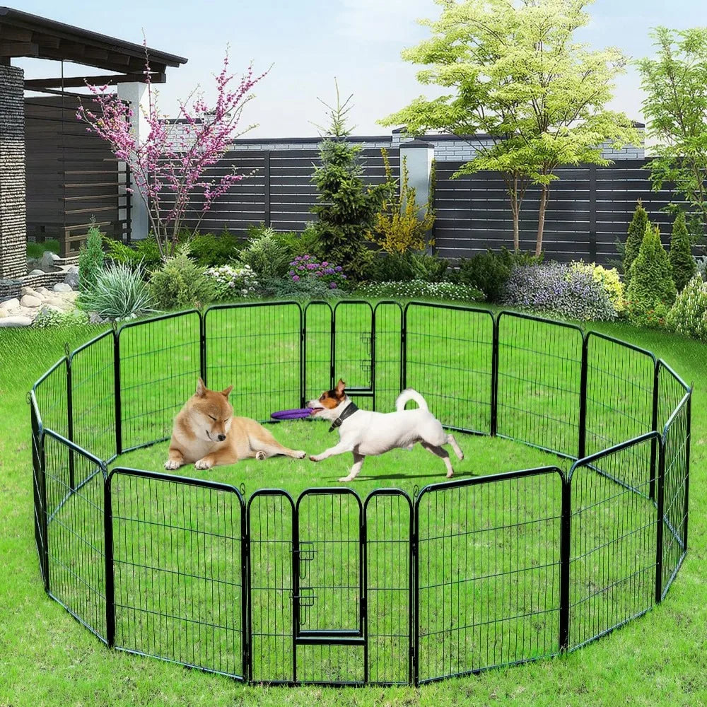 BestPet Dog Playpen Indoor Outdoor With Doors 16 Panels