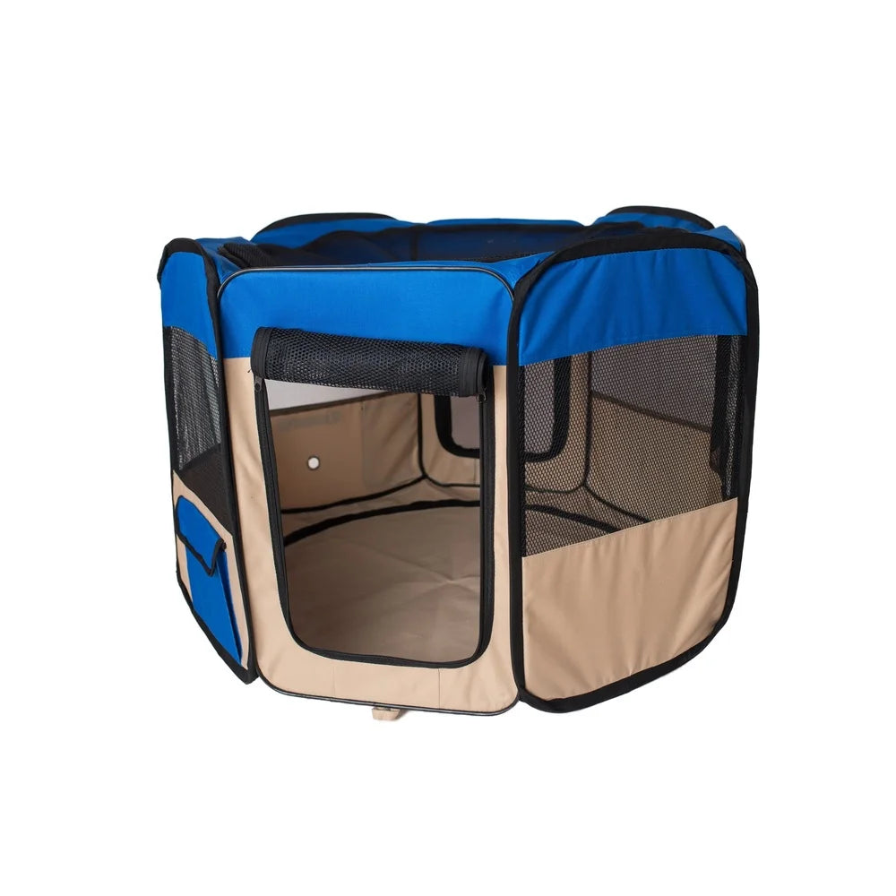 DUTRIEUX Portable Pet Playpen Zip Top Treat Pocket
