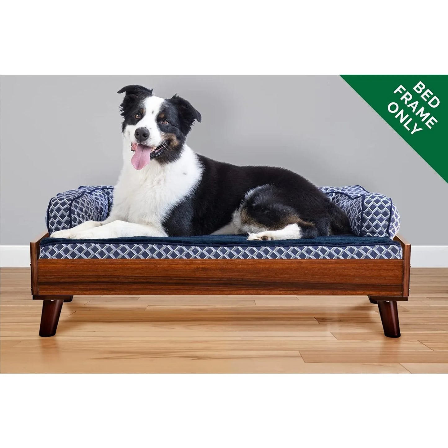 ZUIJI Elevated Dog Bed Frame Mid Century Modern Walnut
