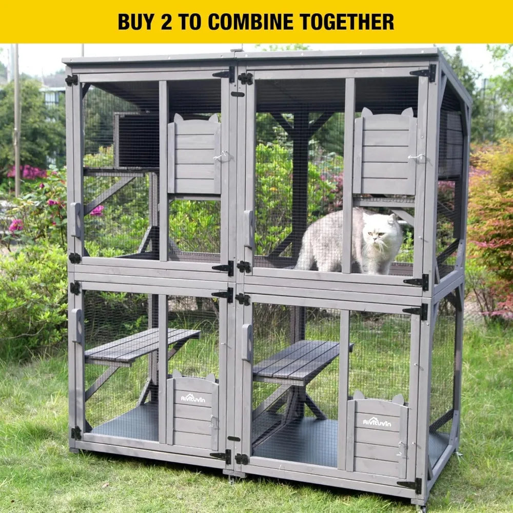 RBX Catio On Wheels Outdoor Cat Enclosure With Roof