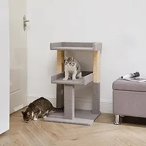 Nala Cat Tree Tower - 3 Tier Cat condo for Large Cats Tower with Scratching Post Multi - Level Tree for Large Indoor Cats by Noa