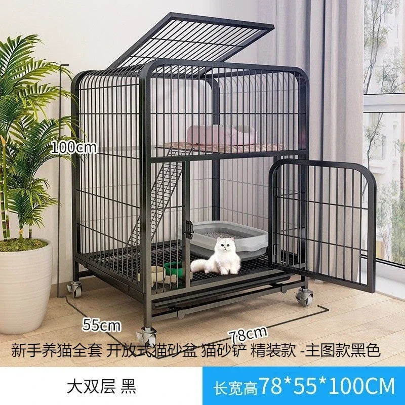 Hign Concerned CX Cat Cage Indoor Villa Two Floors Cat Nest