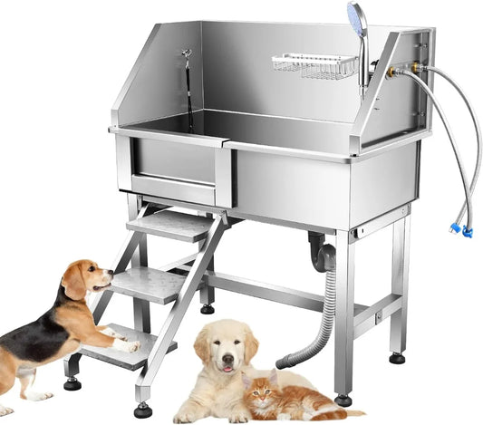 Hign-concerned Dog Bathing Tub With Sliding Door And Stairs