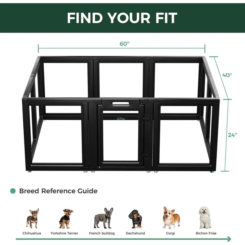 AuraSpace Acrylic Indoor Dog Playpen For Puppies Premium
