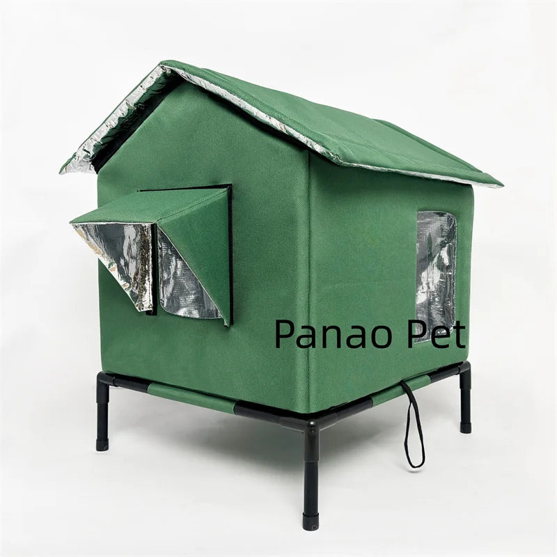 Winter Elevated Pet House-Bed Moisture-Proof Design Cat House Weatherproof for Indoor or Outdoor Use Fits Small or Medium Pets