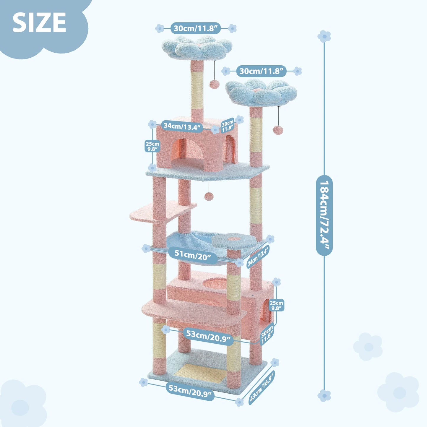 PETEPELACN Cat Tree Tower Indoor Levels Hammocks and Condos