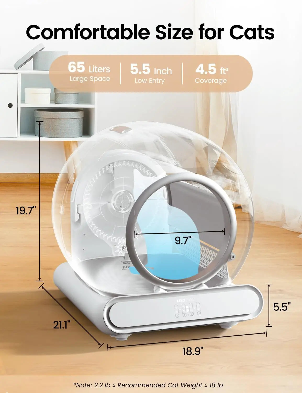 LELO ELVES Self Cleaning Cat Litter Box With APP Control