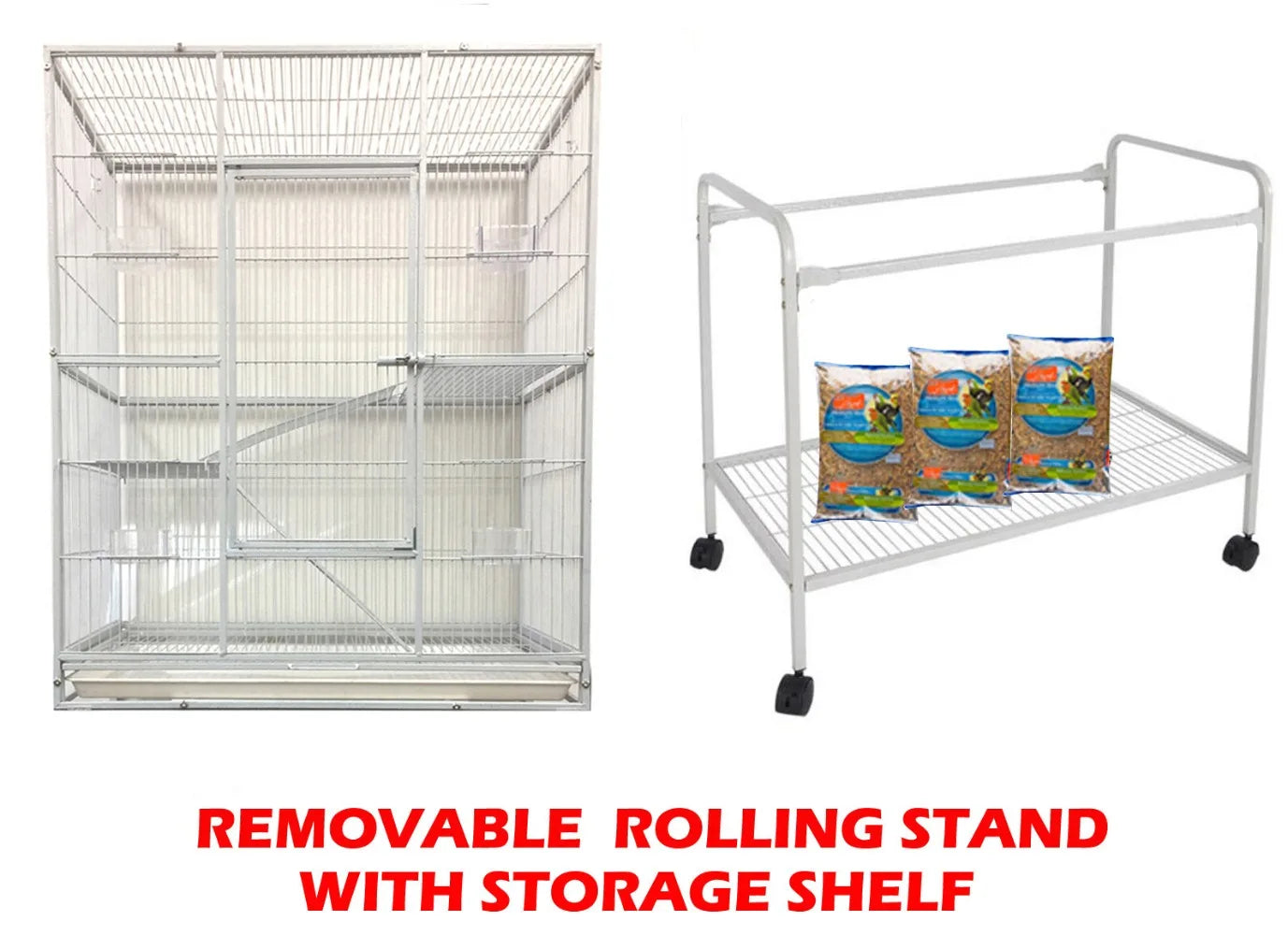 LARGE 54" DOUBLE Dividered Chew-Proof Cage For Chinchilla Ferret Glider Rat Mice