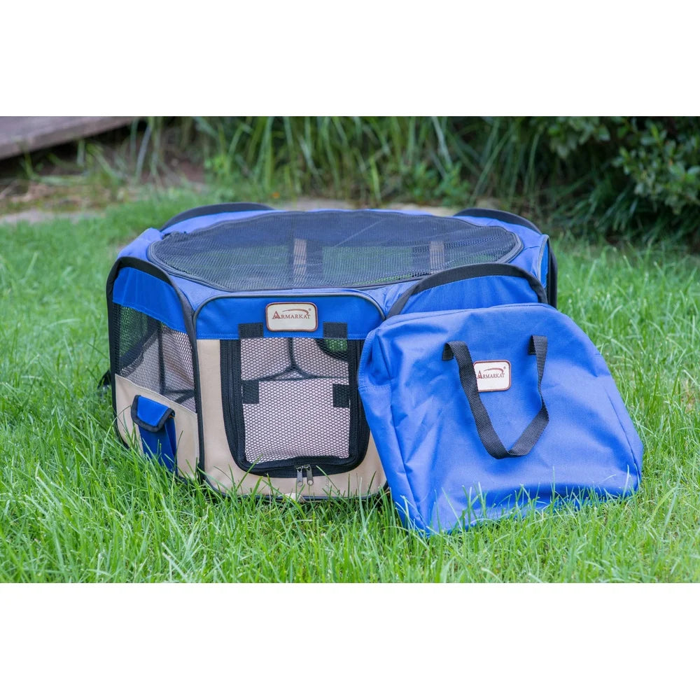 DUTRIEUX Portable Pet Playpen Zip Top Treat Pocket