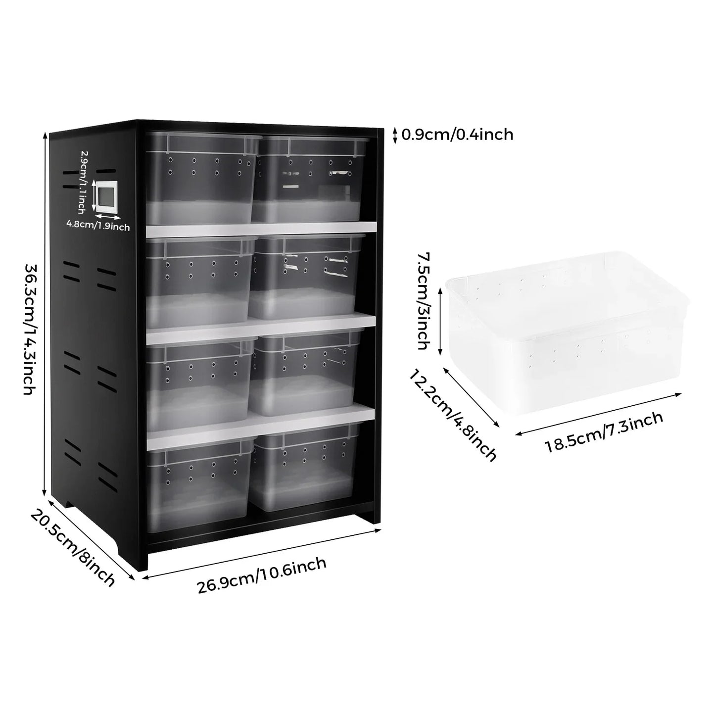 Critter Craze25 Reptile Breeding Cabinet With 8 Clear Boxes