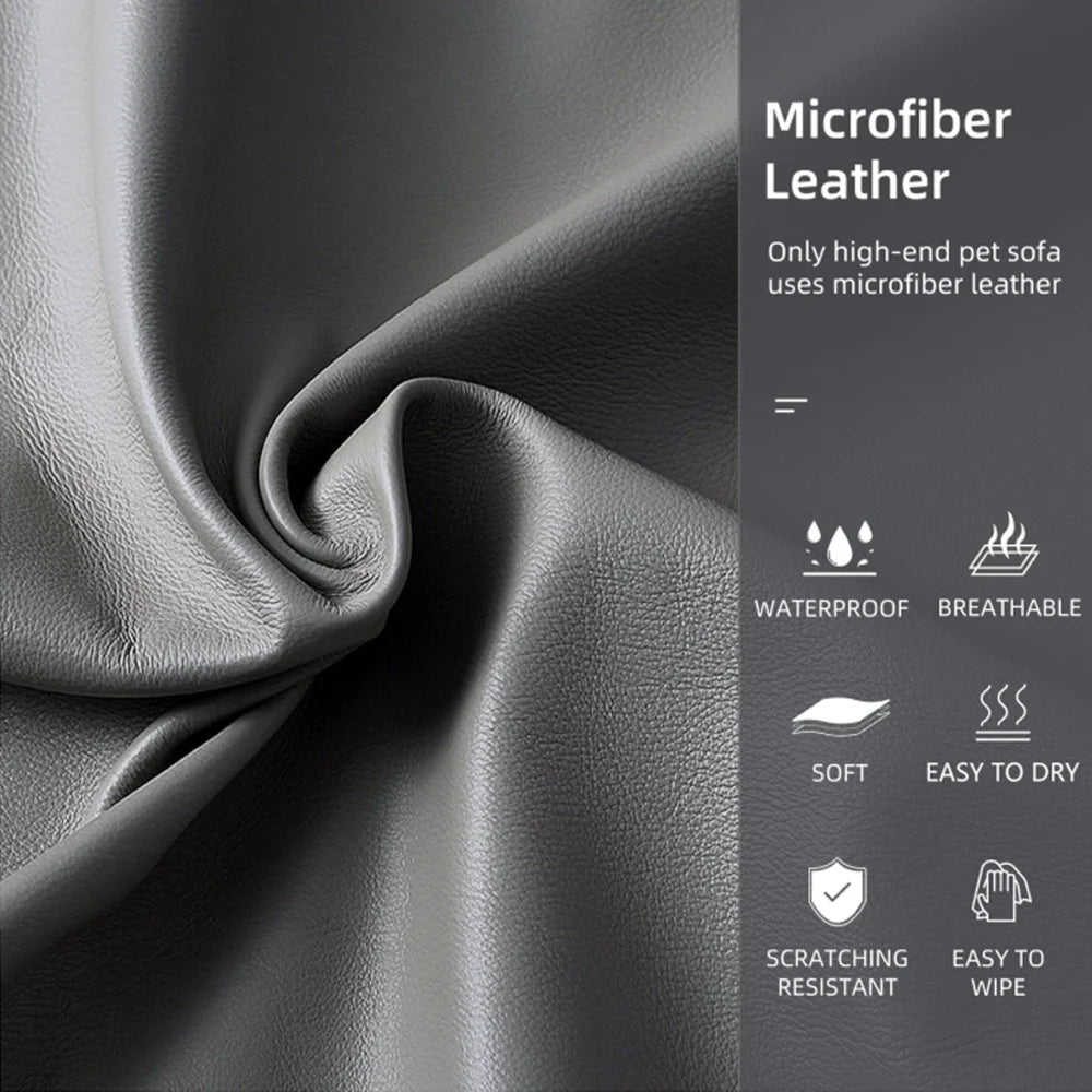 Borwartcn Orthopedic Dog Bed With Bolster Microfiber Leather