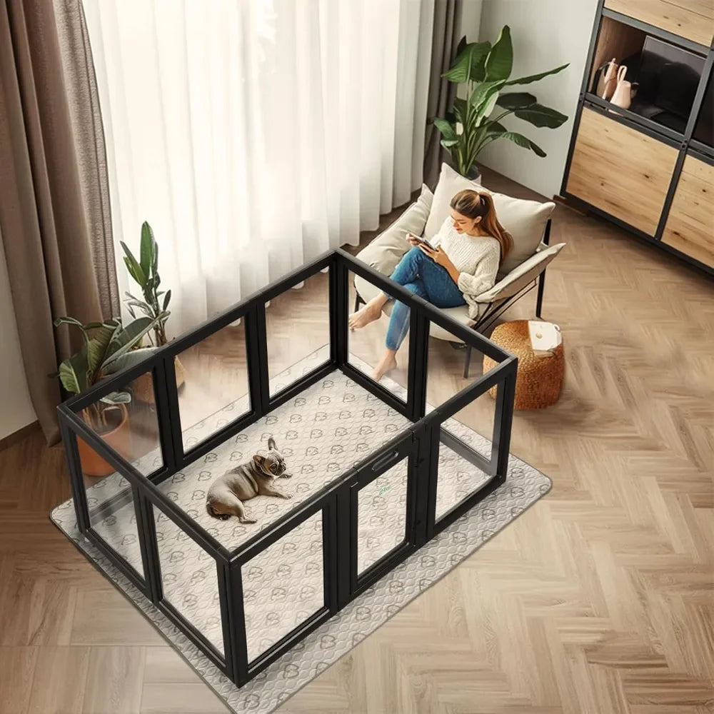 AuraSpace Acrylic Indoor Dog Playpen For Puppies Premium