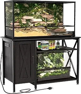 DAFIFY Reptile Tank Stand With Power Outlet And Storage