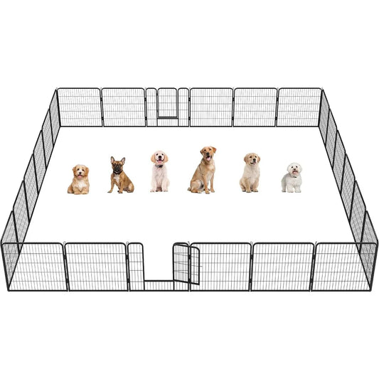 MKDKH Dog Outdoor Playpen 24 Panel Portable Pet Fence