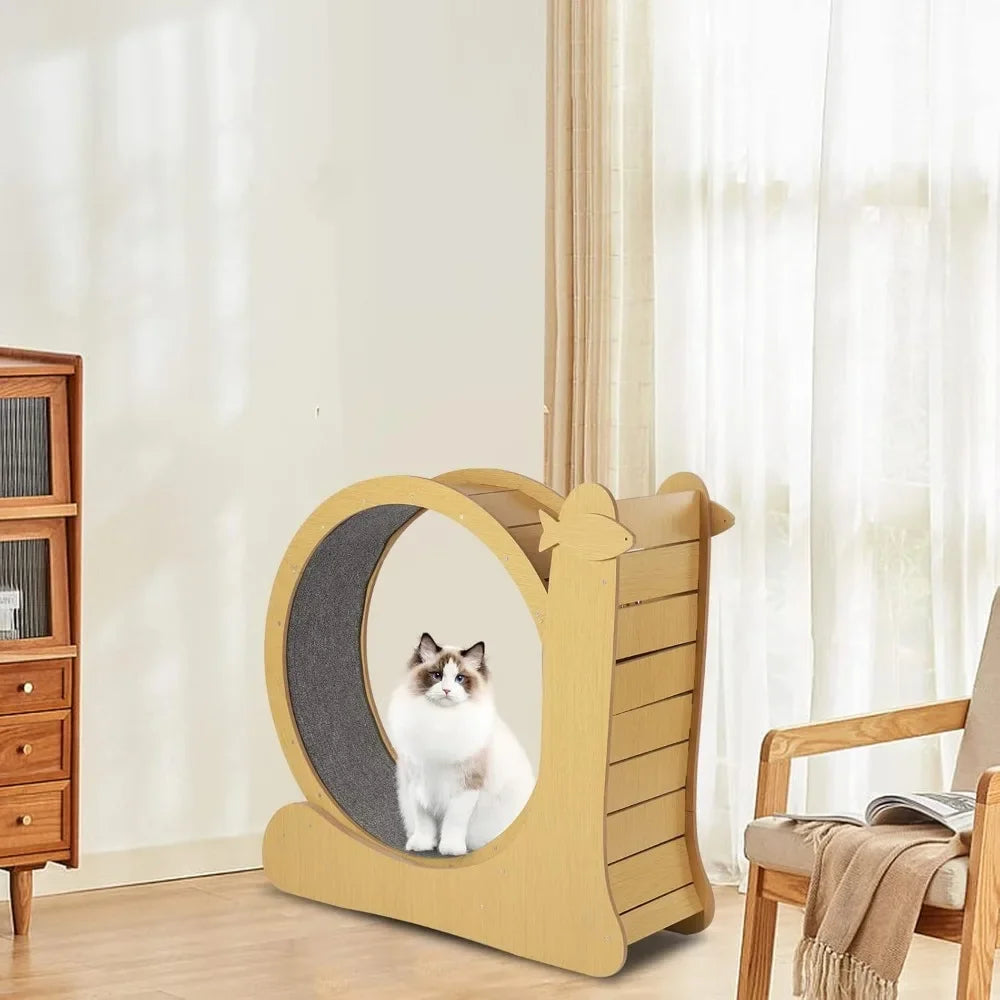 GUANGBAI Cat Exercise Wheel Treadmill For Pets Wooden