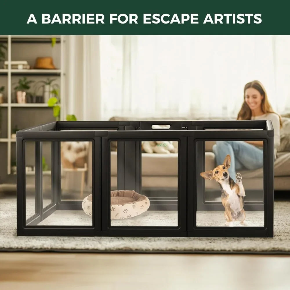 AuraSpace Acrylic Indoor Dog Playpen For Puppies Premium
