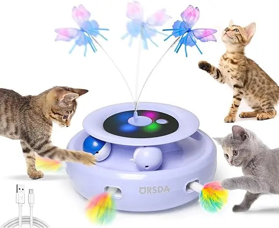 Hign-concerned ORSDA 3in1 Interactive Cat Toy USB Play