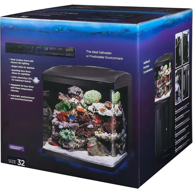 Hot-Sell!LED BioCube Aquarium Fish Tank Kit, 32 Gallon