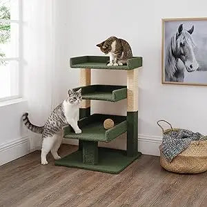 Nala Cat Tree Tower - 3 Tier Cat condo for Large Cats Tower with Scratching Post Multi - Level Tree for Large Indoor Cats by Noa
