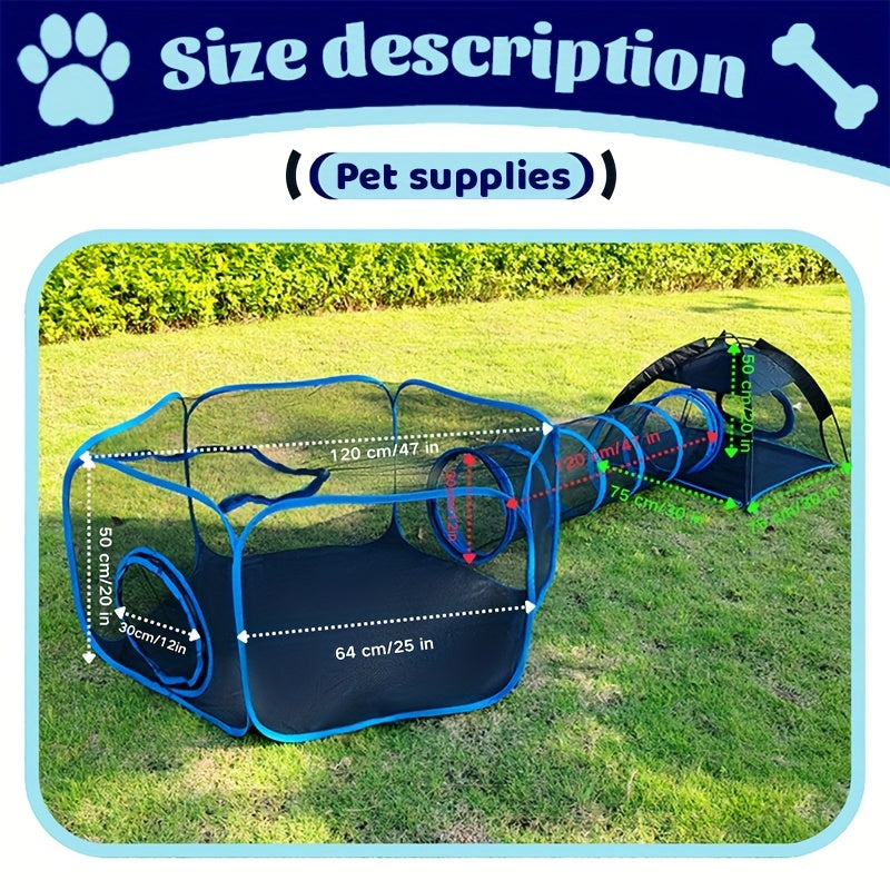 Playful Design Pet Play Tunnel Set 4pc Foldable Playpen For Cats