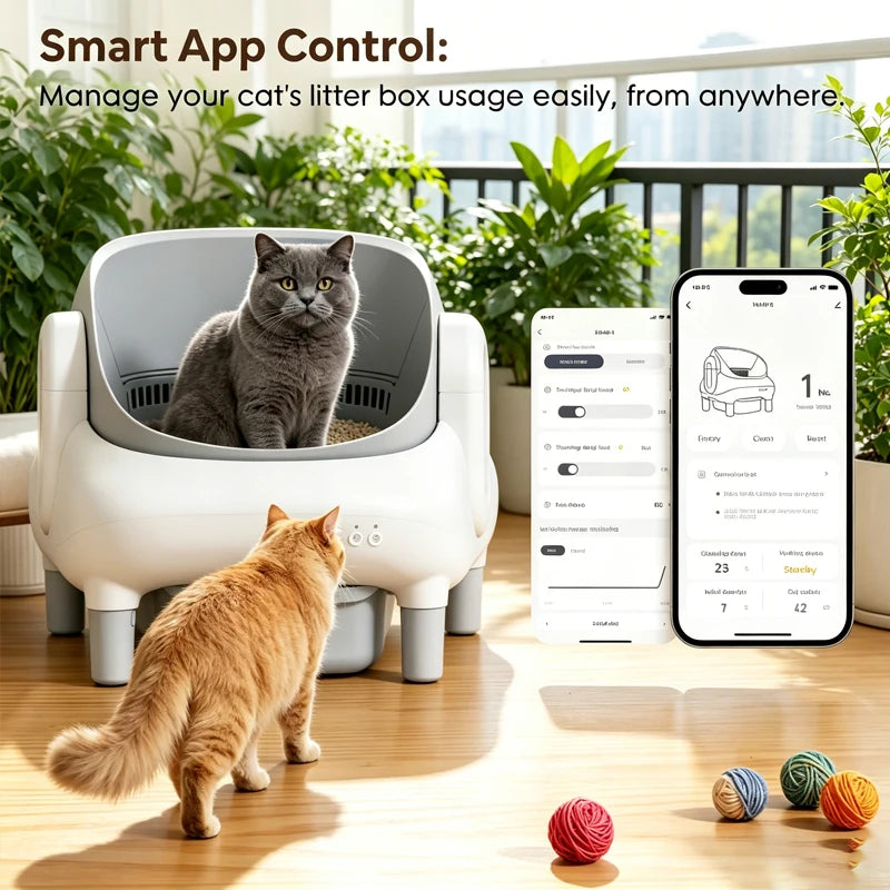 Self Cleaning Automatic Cat Litter Box With App Control