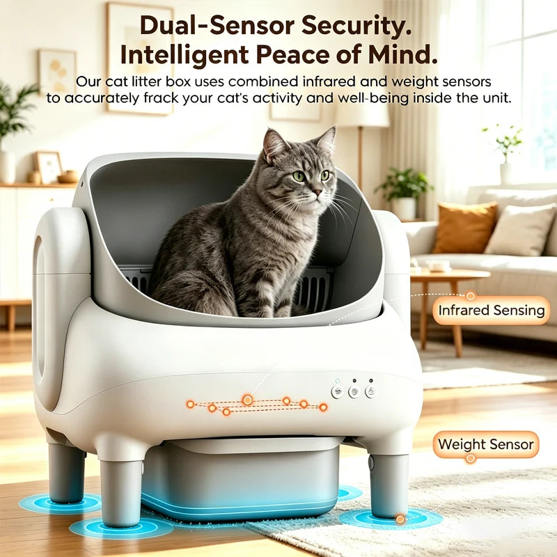 Self Cleaning Automatic Cat Litter Box With App Control