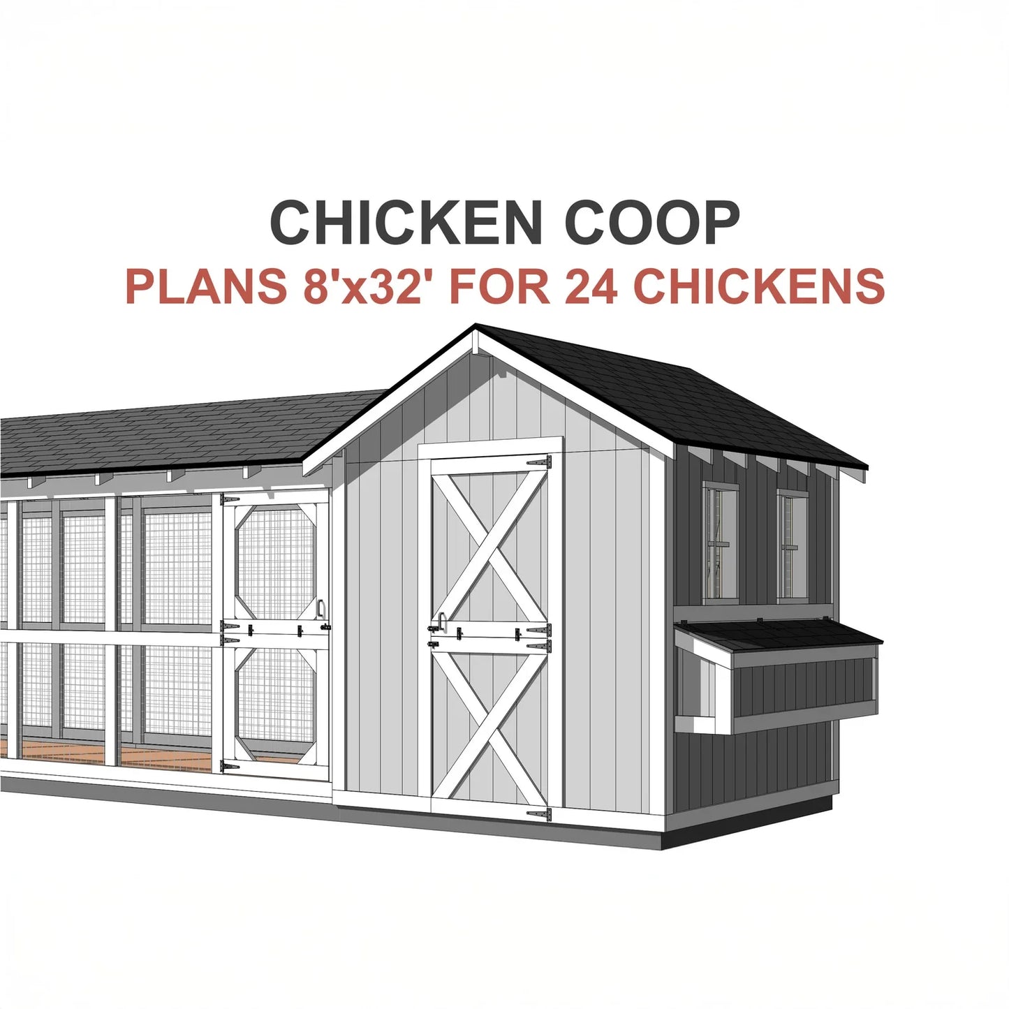 Hign-concerned Chicken Coop Plans For 24 Chickens Booklet