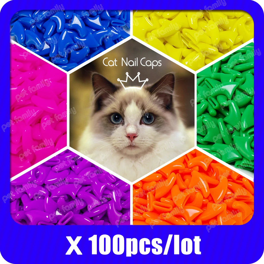 ZETPO Cat Nail Caps 100 Pieces Silicone Claw Protectors