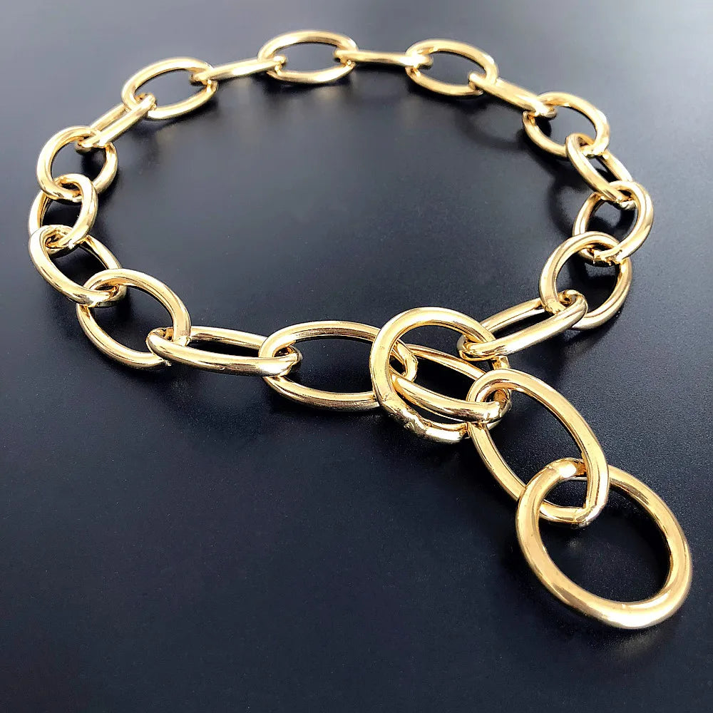 Solid Brass Dog P Chain Leash Collar For Giant Breeds