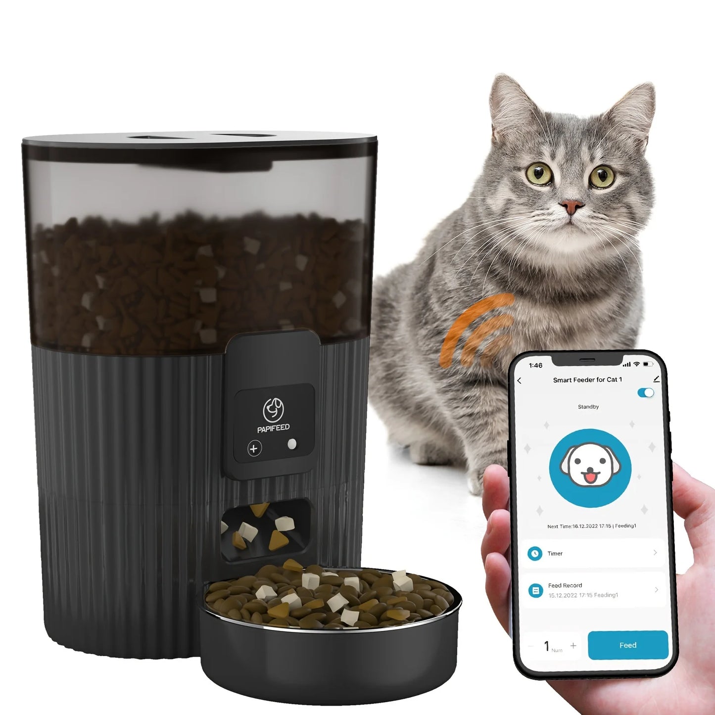 Critter Craze25 PAPIFEED Cat Automatic Feeder With WiFi
