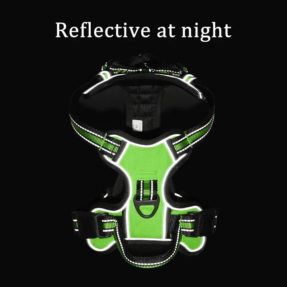 NONECN Reflective Adjustable Nylon Dog Harness Vest No Pull