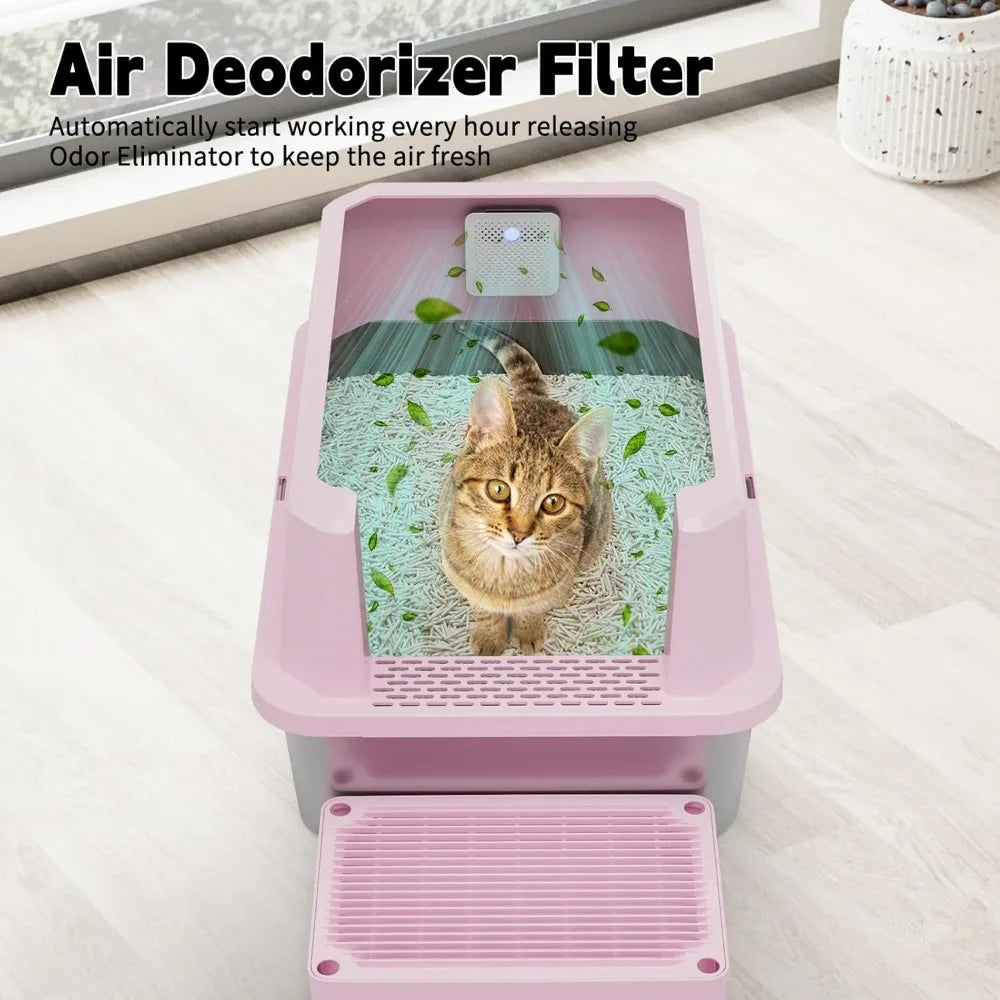 Stainless Steel Litter Box With Odor Control For Cats