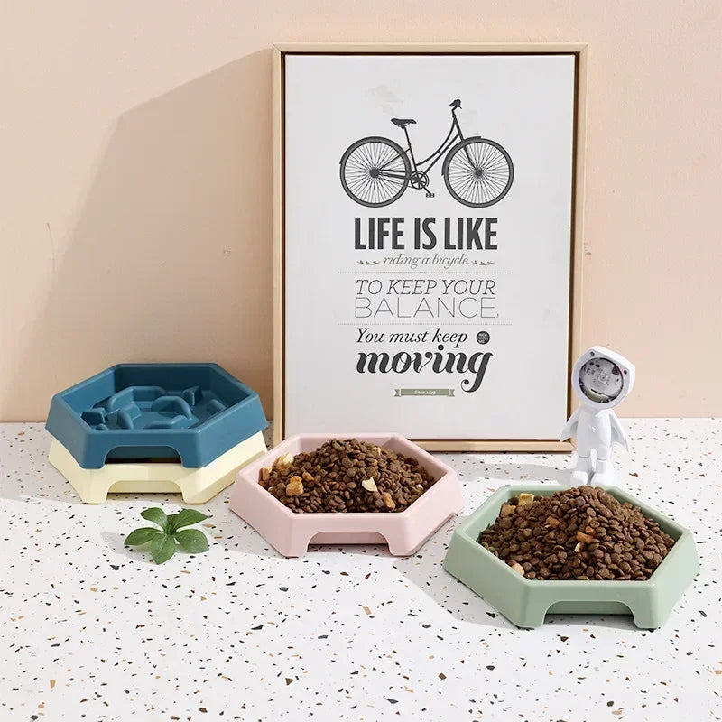 Hignconcerned Anti Choking Slow Feeder Dog Bowl Pet Dish